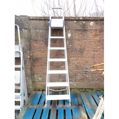 23 - An aluminium seven tread step ladder