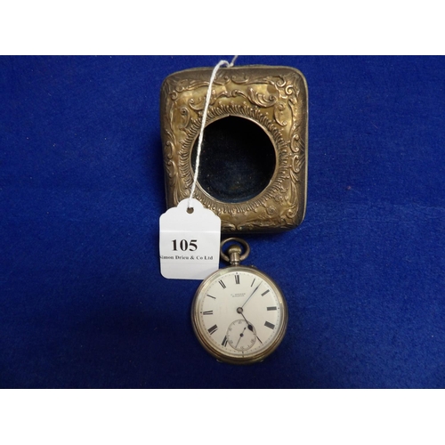 105 - A vintage silver cased fob watch by Messrs. C. Horner of Halifax together with a silver fob watch ta... 