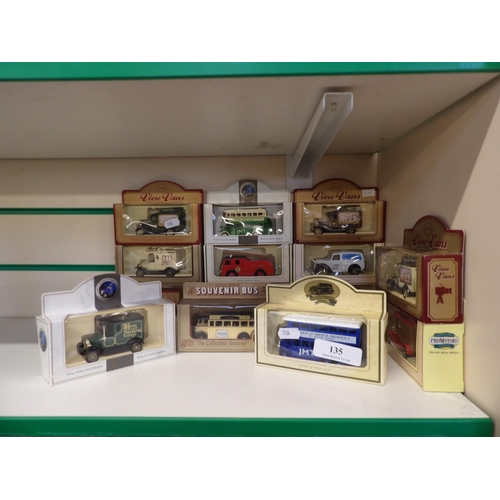 135 - A collection of boxed diecast models of commercial vehicles, the majority with local advertising