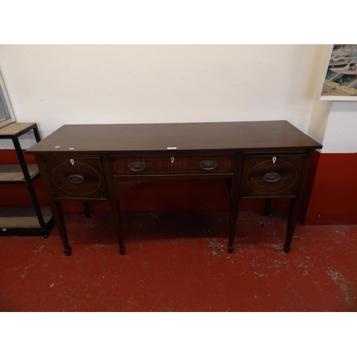 147 - A nineteenth century inlaid mahogany sideboard