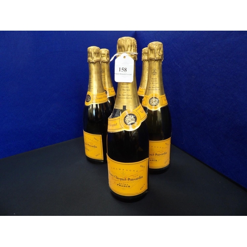 158 - Five bottles of Veuve Cliquot Ponsardin Brut Champagne