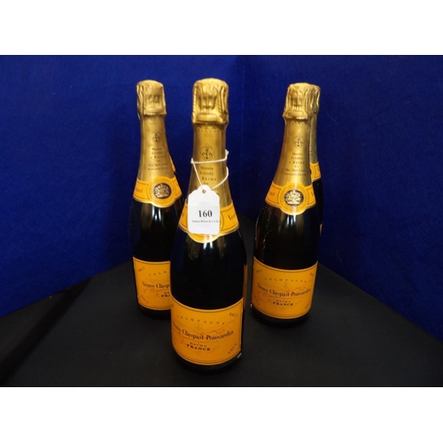 160 - Five bottles of Veuve Cliquot Ponsardin Brut Champagne