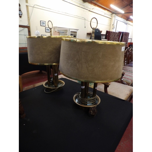 196 - A pair of brass table lamps