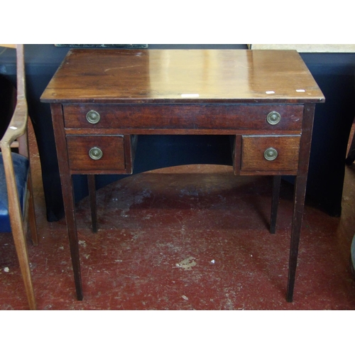 230 - A nineteenth century mahogany cutlery table with fitted interior and two short drawers