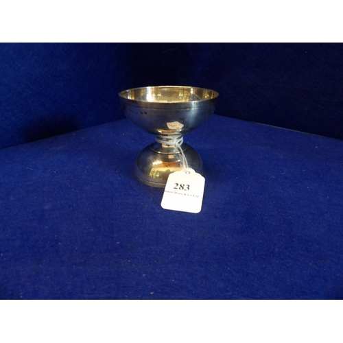 283 - A silver stemmed circular goblet