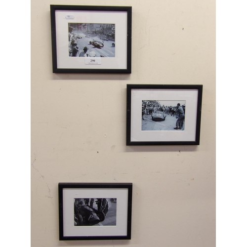 290 - Three framed vintage motor racing photographs