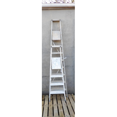 25 - Two Youngman aluminium step ladders (eight tread and four tread)