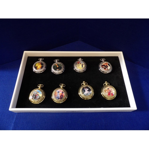 117 - A collection of eight ornate fob watches