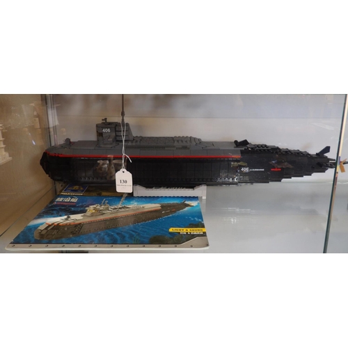 130 - A Field Army Submarine model complete with instruction booklet