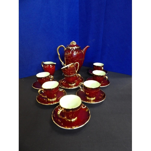 154 - A Carlton Ware Rouge Royale coffee service