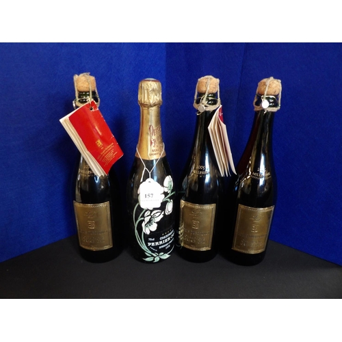 157 - A bottle of Perrier Jouet 1976 Vintage Champagne together with three bottles of Louis Dubosquet 2005... 