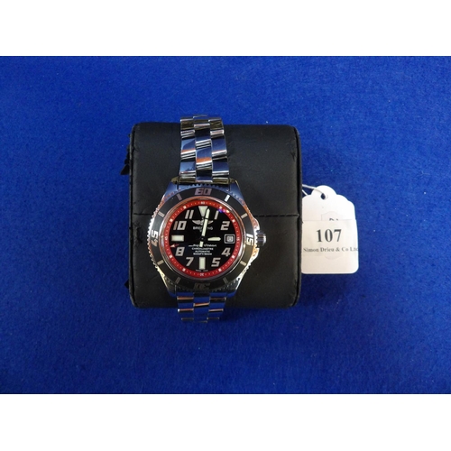 107 - A Breitling Super Ocean Chronometer automatic wrist watch (42mm case) on stainless steel bracelet st... 