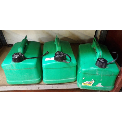 93 - Three 5L plastic fuel cans