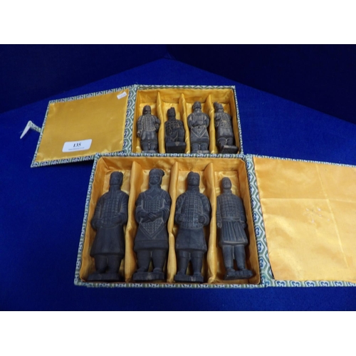 135 - Two boxed sets of terracotta warriors