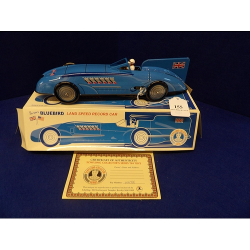 155 - A Sir Ian's Bluebird Land Speed Record toy car by Schylling with certification