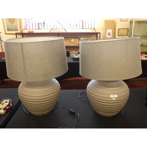 224 - A pair of contemporary ceramic table lamps