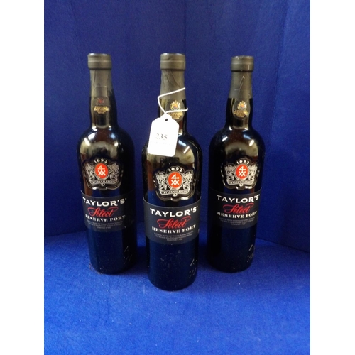 235 - Three bottles of Taylor's Select Reserve Port