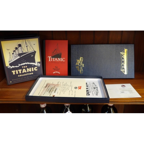 242 - Assorted ephemera pertaining to the ship Titanic