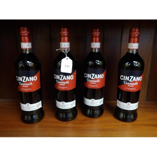 243 - Four bottles of Cinzano Vermouth Rosso