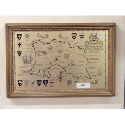 288 - A Historic Map of the Island of Jersey designed and drawn by Barrie Thomas