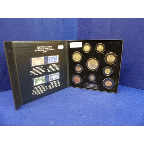 295 - The Queen Elizabeth II 1953 Coronation coin and stamp set