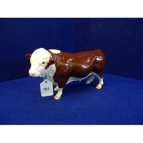 303 - A Beswick model of a Polled Hereford Bull