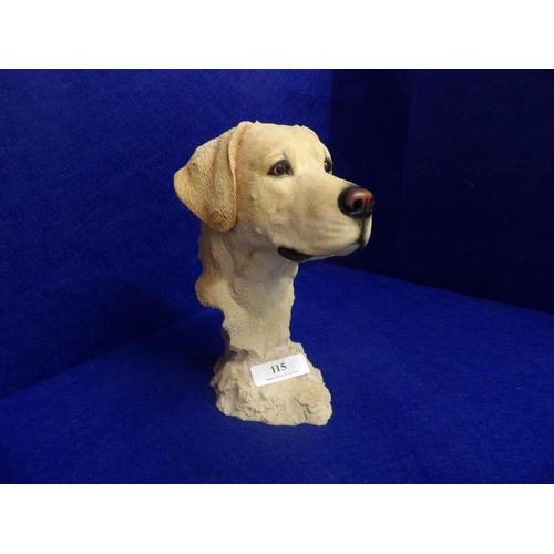 115 - A Sherrat & Simpson bust of a Golden Labrador