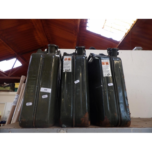 100 - Three 20L jerry cans