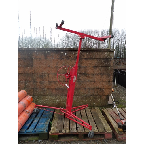 30 - A red plasterboard hoist