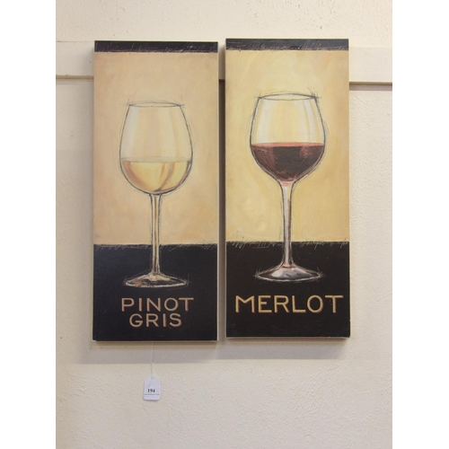 194 - Two wall canvases pertaining to wine