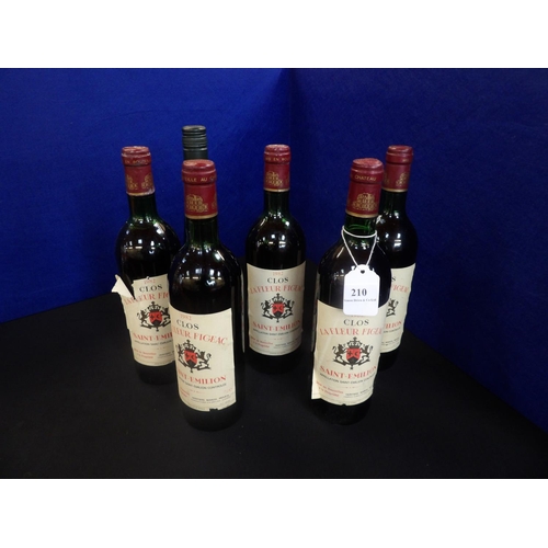 210 - Five bottles of 1982 Clos Lafleur Figeac Saint Emilion together with a bottle of Mount Horrocks Cord... 