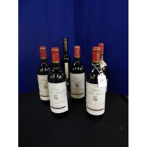 216 - Six bottles of assorted red wines