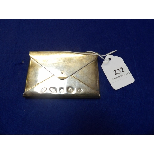 232 - A solid silver calling card case modelled in the form of an envelope by mappin and webb.