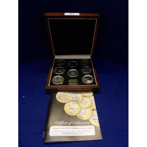 284 - A Britain's Last 5 shilling crown coin set complete with certification