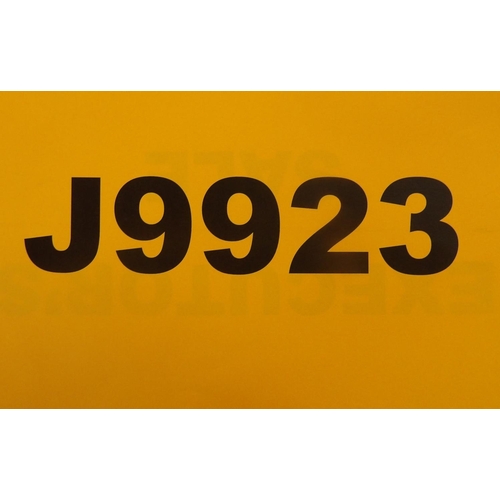 1 - J9923 - A four digit registration mark assigned to a 2002 BMW 320i SE 2.2 four door saloon, odometer... 