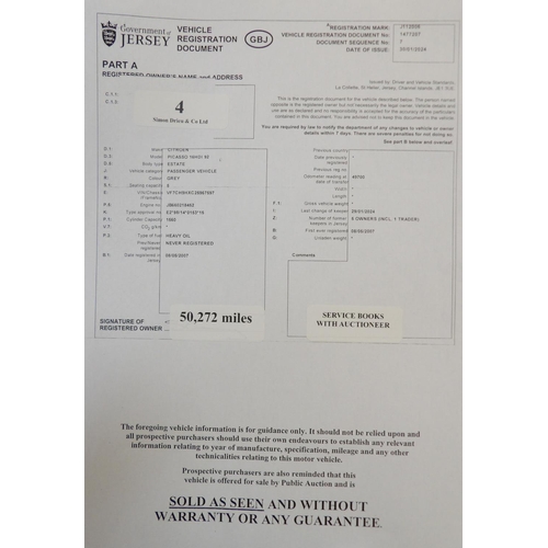 4 - A 2007 Citroen Picasso 1.6 HDi MPV J112006 (diesel/manual), odometer reading 50,272 miles