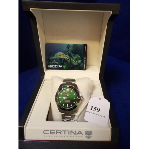 159 - A Certin DS Action Diver Powermatic 80 wrist watch on stainless steel strap with box and documentati... 