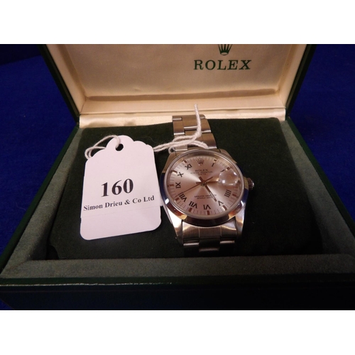 160 - A Rolex Oyster Perpetual Date wrist watch on stainless steel strap (15200) with box and documentatio... 