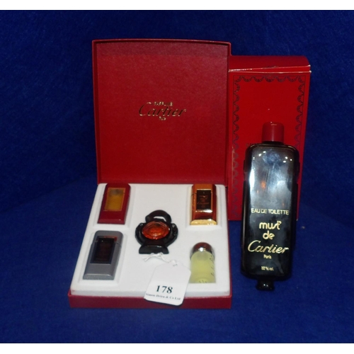 178 - A Cartier of Paris Parfums set together with a Must de Cartier Eau de Toilette