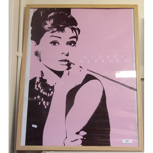 200 - Audrey Hepburn, a framed poster