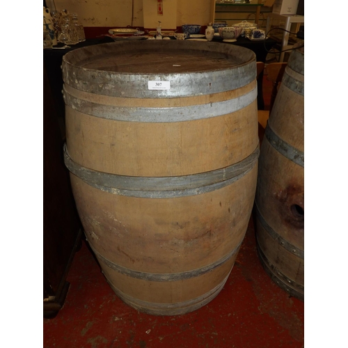 307 - A metal bound oak cask