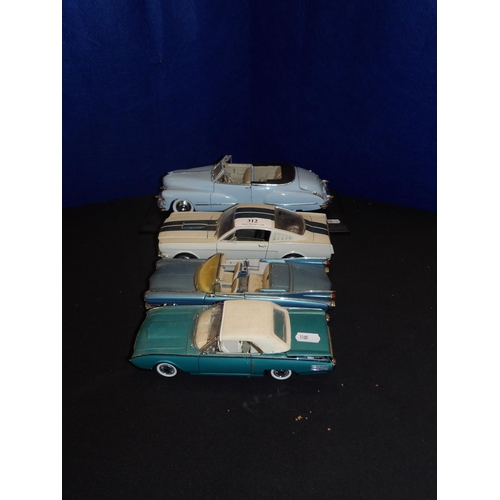 312 - Four diecast model vehicles of American automobiles