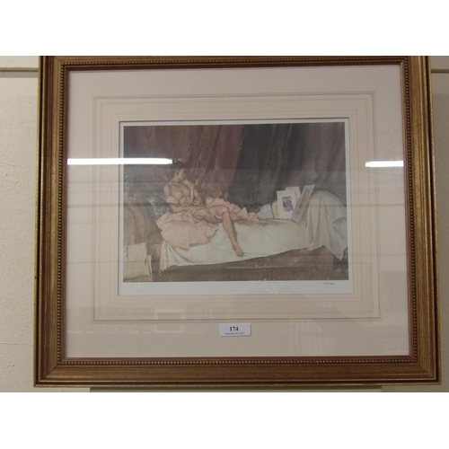 174 - Sir William Russell Flint, Cecilia and her Studies, a framed limited edition print