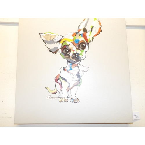 337 - A contemporary wall canvas depicting a Chihuahua