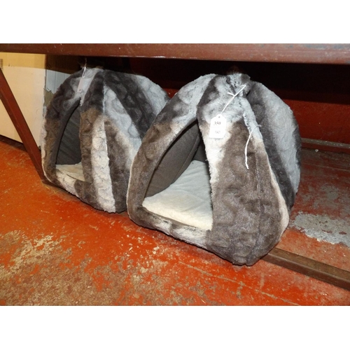 350 - Two pet beds upholstered in faux fur