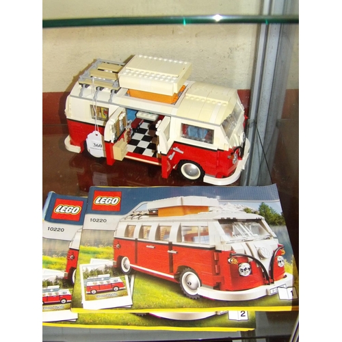 360 - A Lego model of a Volkswagen camper van no. 10220