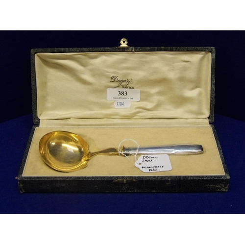 383 - A vintage Christofle ladle with gilded bowl and shaft