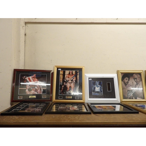 401 - Various framed limited edition film cells pertaining to many movies together with various signed pho... 