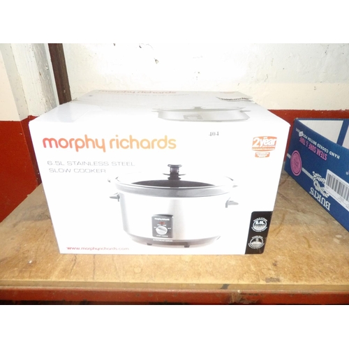 404 - A Morphy Richards 6.5 litre stainless steel slow cooker