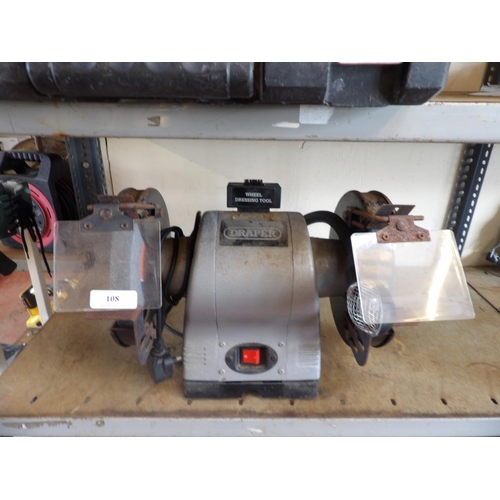 108 - A Draper bench grinder